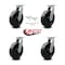 Service Caster 10'' Extra Heavy Duty Phenolic Wheel Swivel Caster Set with 2 Swivel Locks, 4PK CRAN-SCC-KP92S1030-PHR-BSL-2-S-2 - alternate 4